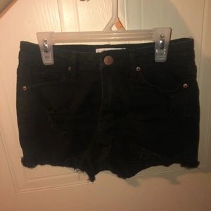 Black Ripped Shorts